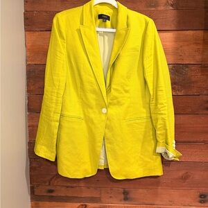 J.Crew Parke Blazer in Bright Yellow Linen Blend – Women’s Size 14